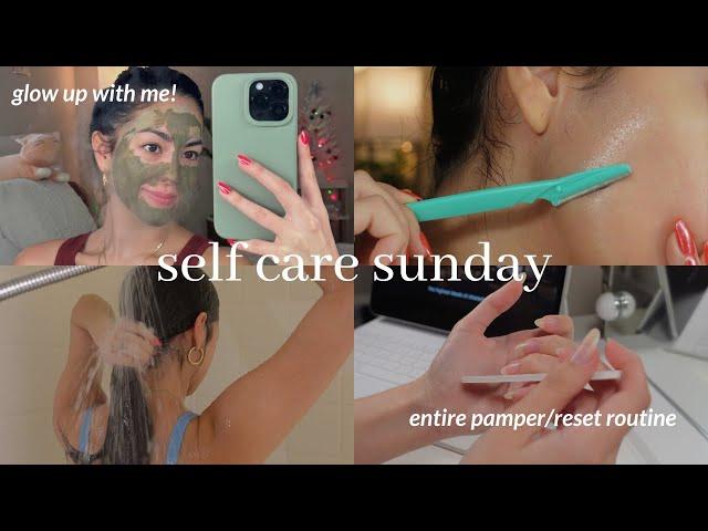 SELF CARE SUNDAY | pamper routine | reset for hair, brows (brow lamination), skin, nails, body!