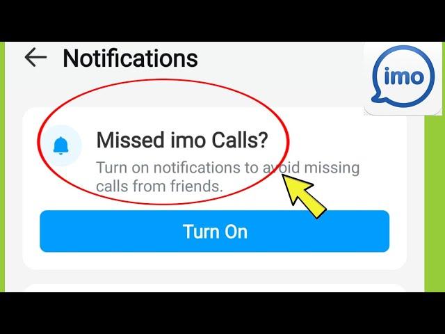 What is Missed imo Call option in Notification Settings