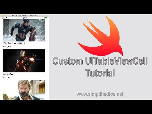 Custom UITableViewCell Tutorial - TableView Cell with Image and Text using Swift