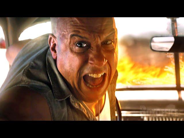 Dom Toretto's Street Race with a flaming car | The Fate of the Furious | CLIP