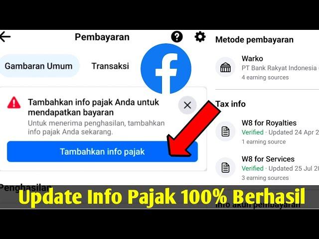 Cara mengupdate Info pajak pembayaran facebook Professional / Add Tax Info to Get Paid