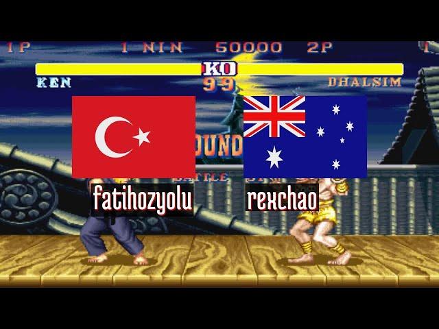 Street Fighter II Best Ken vs Best Dhalsim - fatihozyolu (TR) vs rexchao (AU)