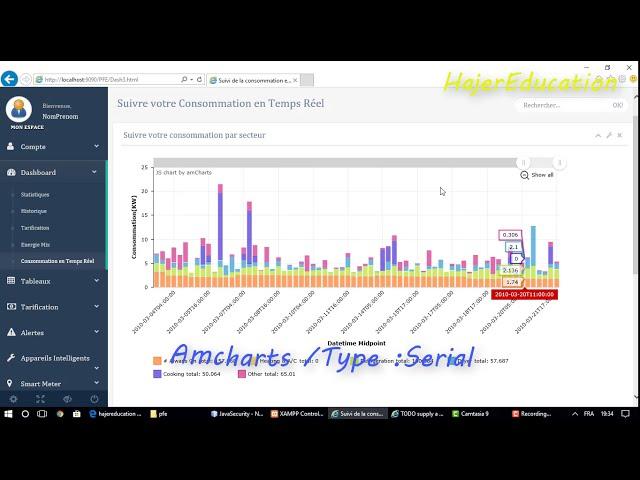 chart js tutorial : amcharts real time data ( exp 2 )