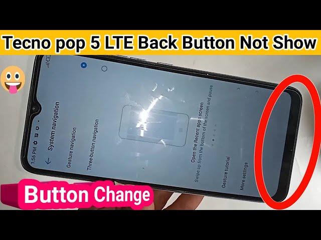 Tecno pop 5 lte back button not show // Back button change