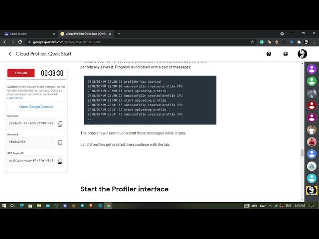 Cloud Profiler: Qwik Start | GSP209 | Learn to Earn Cloud Challenge: Essentials