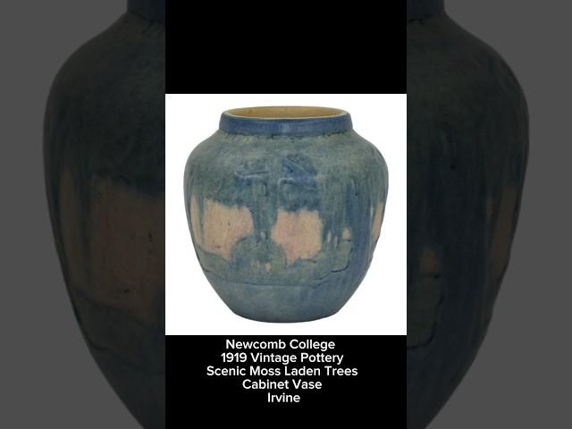 Newcomb College 1919 Vintage Pottery Scenic Moss Laden Trees Cabinet Vase Irvine #youtubeshorts