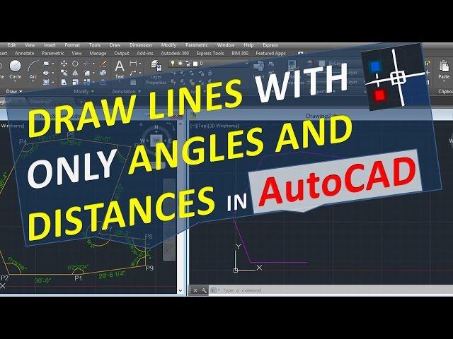 Draw lines with angles and distances only in AutoCAD with specific angle relative to another line