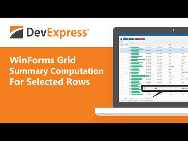 WinForms Grid: Summary Computations For Selected Rows