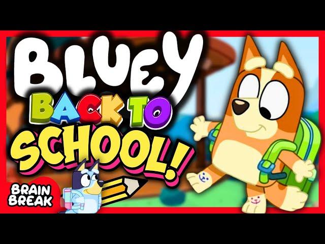 ️BLUEY’s Back to School  Brain Break for kids | Would You Rather game Just Dance! 