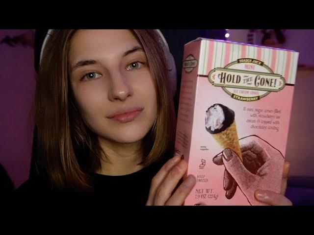 Strawberry Ice Cream & Frozen Gummies ASMR ️