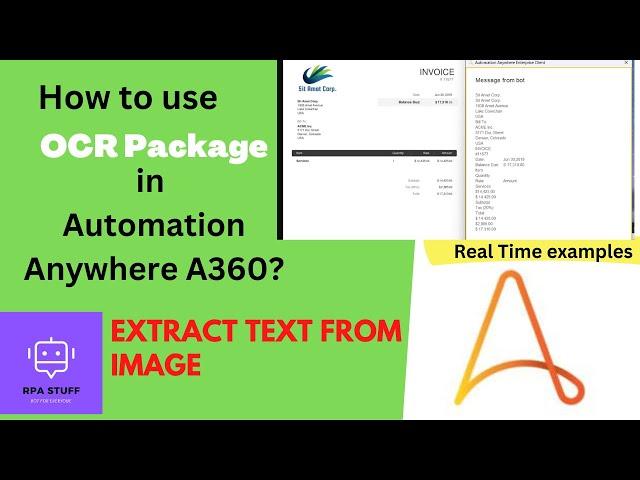 OCR Package Automation Anywhere A360 | Extract Text from Image