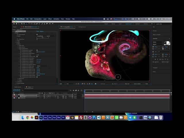 Displace tests with Gaussian Splatting AE plugin