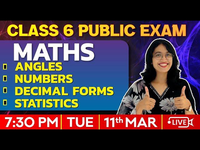 Class 6 Public Exam | Maths | Angles | Average | Decimal Forms | Statistics | Exam Winner Class 6