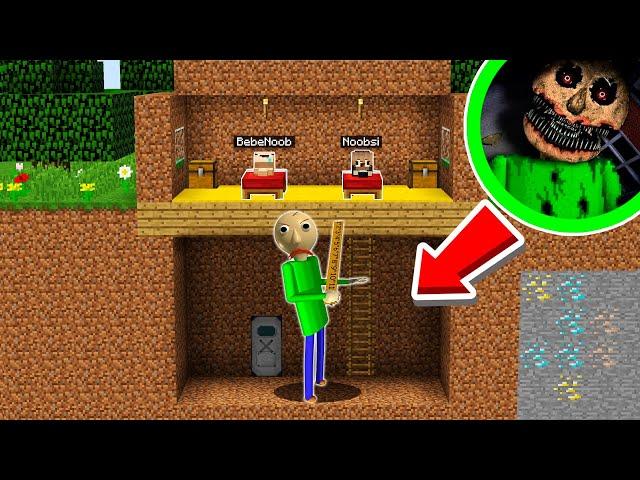 CREEPYPASTA BALDI APARECE DEBAJO DE MI CAMA EN MINECRAFT️ - BEBE NOOBSI Y BEBE NOOB VS BALDI.EXE