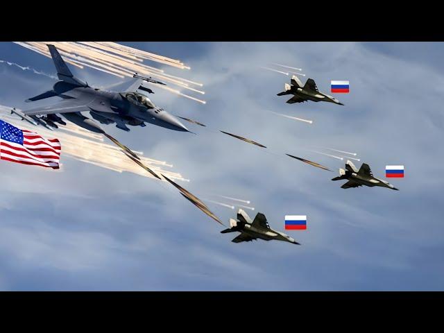 Shock the world! The first air battle between a US F-16 and a Russian SU-57 See what happens!