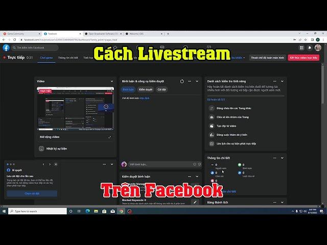 Cách live stream trên facebook bằng máy tính với phần mềm OBS Mới nhất