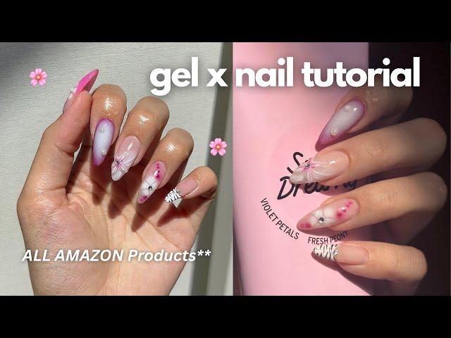 how to do gel x nails at HOME | *Amazon Products* full tutorial EASY, born pretty polish