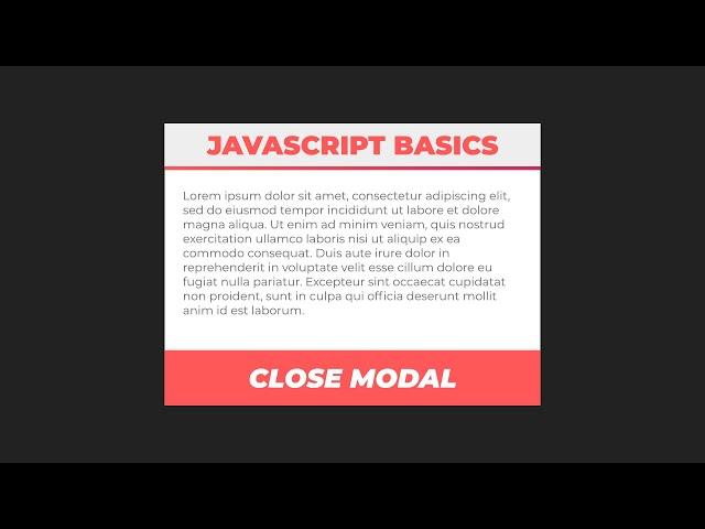 Animated Popup Modal in CSS & Javascript | Javascript Basics Tutorial