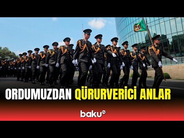 Bakıda 26 İyun münasibətilə keçirilən hərbi yürüşdən görüntülər