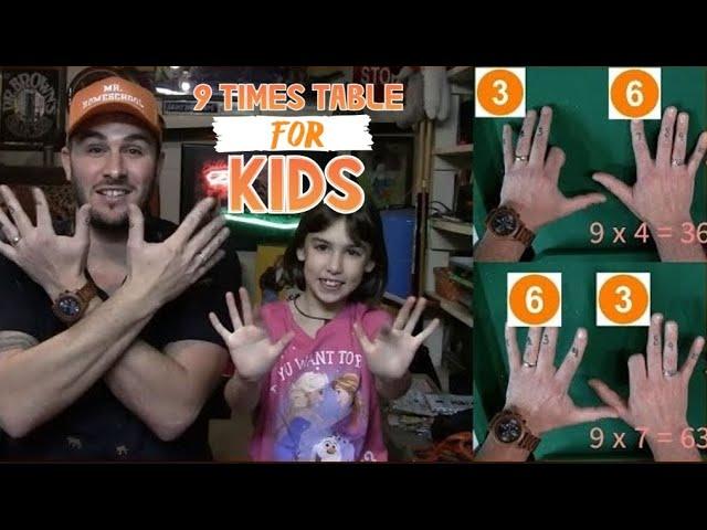 9 Times Multiplication Table 9️⃣  Fingers Trick for Kids!!