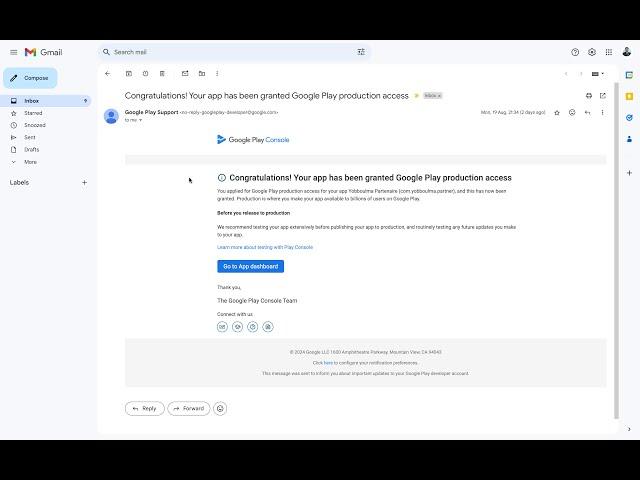  Congratulations! Your app has been granted Google Play production access