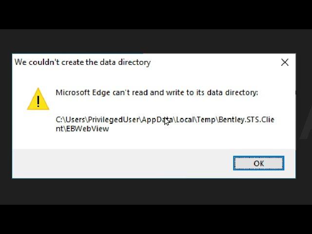 Microsoft Edge Can't Read and Write To Its Data Directory (FIXED)