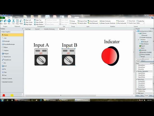 Development of AND logic simulation using Delta DIAView SCADA software