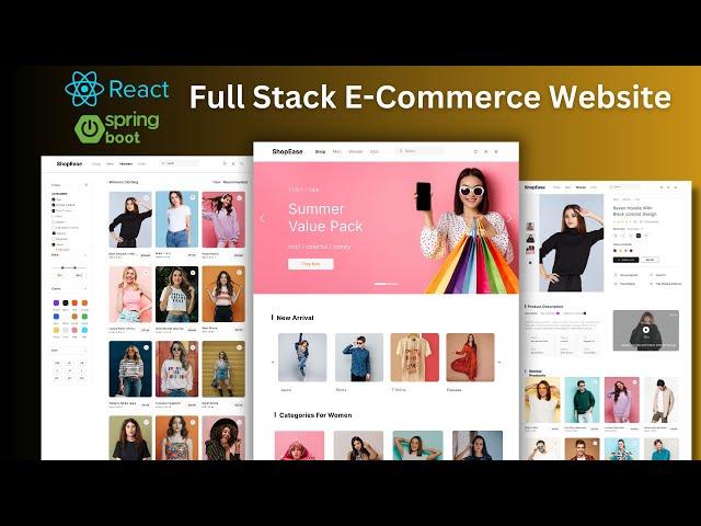 Build a Full-Stack E-commerce project using ReactJS, Spring Boot  2024