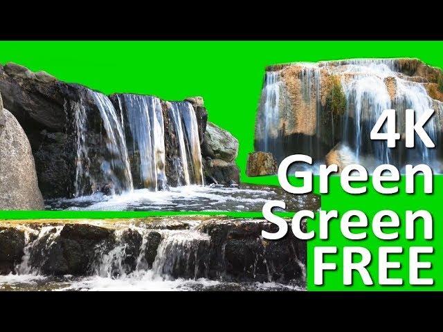 4K Green Screen Free - TROPICAL RAIN FOREST WATERFALL COMPILATION