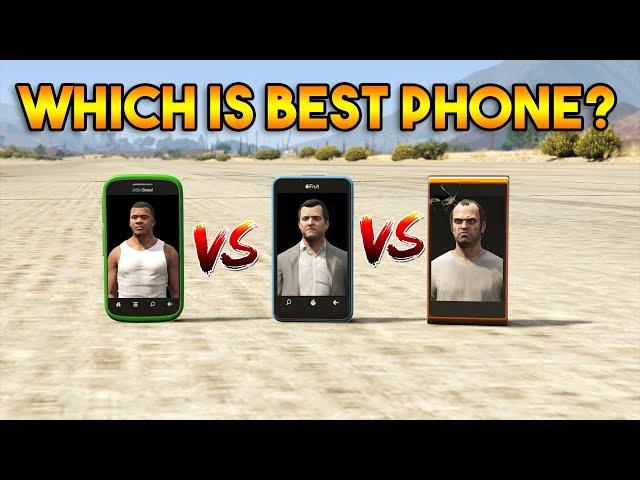 GTA 5 ONLINE : FRANKLIN VS MICHAEL VS TREVOR (WHICH IS BEST PHONE?)