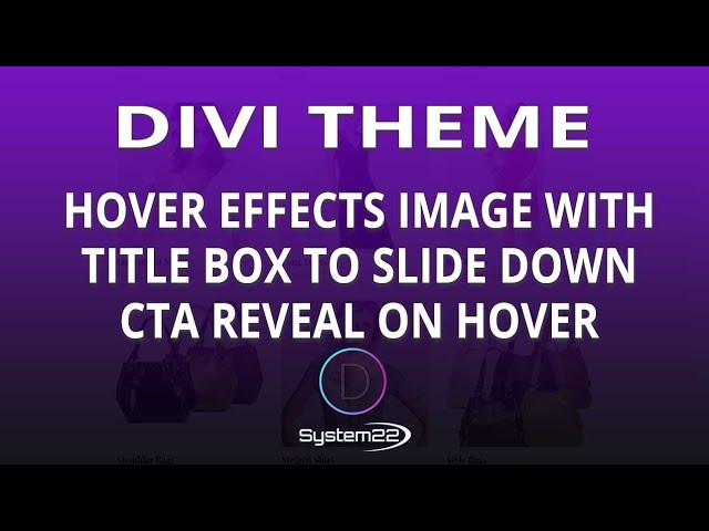 Divi Theme Image With Title Box To Slide Down CTA Reveal On Hover 