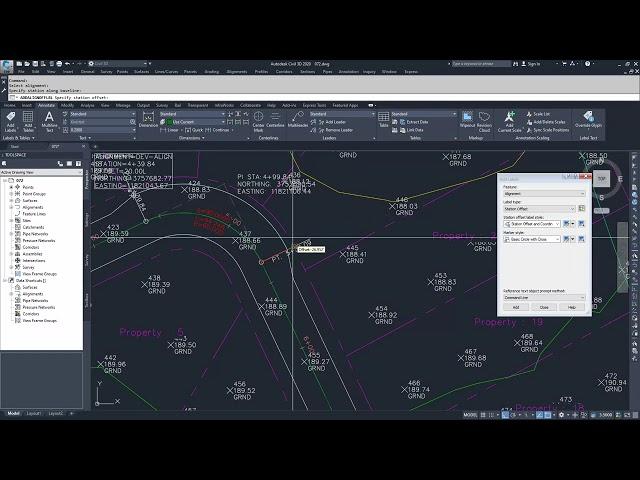 How to Station offset labels of Alignments and Profiles in AutoCAD Autodesk