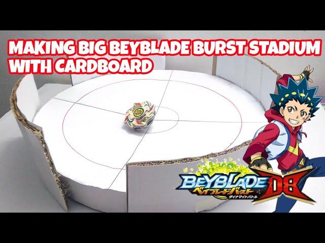 How to make beyblade stadium with cardboard / big beyblade burst stadium / how to make beyblade /