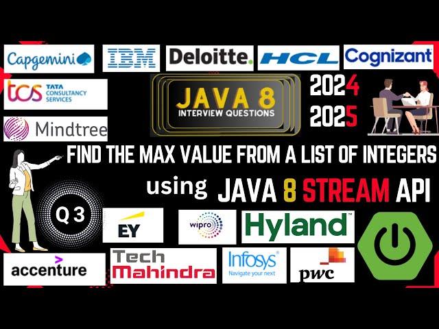 How to Find the Max Value from a List of Integers Using Stream API | Java 8 Interview Questions