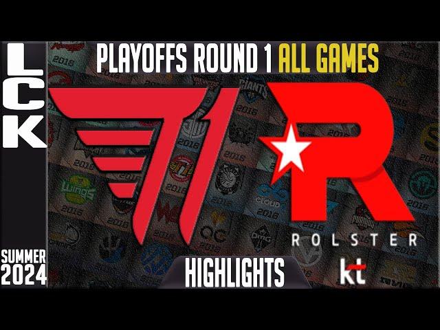 T1 vs KT Highlights ALL GAMES | LCK 2024 Summer Playoffs Round 1 | T1 vs KT Rolster