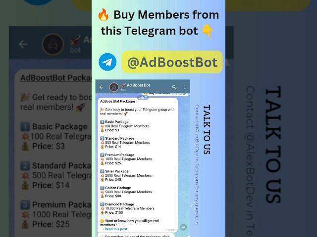  Buy Real and Online Telegram Members at good price | from @AdBooostBot Telegram #telegram