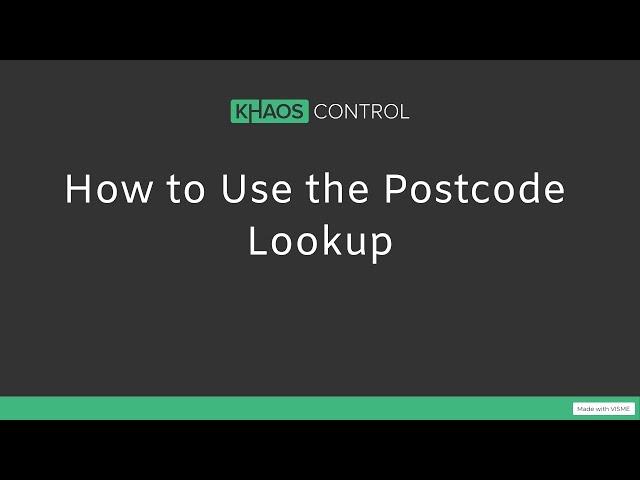 How to Use the Postcode Lookup