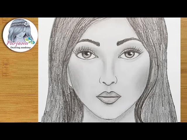 How to draw face for Beginners/ EASY WAY TO DRAW A GIRL FACE