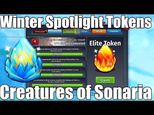 How to get Regular & Elite Tokens in Creatures of Sonaria (Winter Spotlight) ALL STEPS