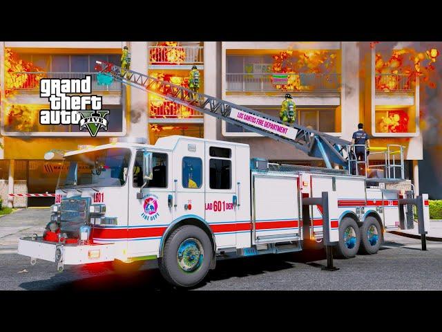 GTA 5 Firefighter Mod New Fire Truck With Working Aerial Ladder