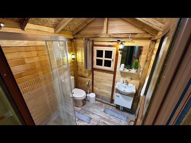 I AM BUILDING A TOILET AND BATHROOM IN MY WOODEN HOUSE - Full Video from start to finish