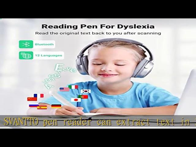 SVANTTO Pen Scanner, Text to Speech Device for Dyslexia, OCR Digital Highlighter Reader Pen, Exam R