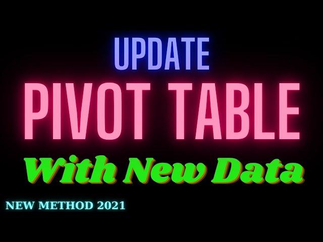 Upload Data in Existing Pivot Table