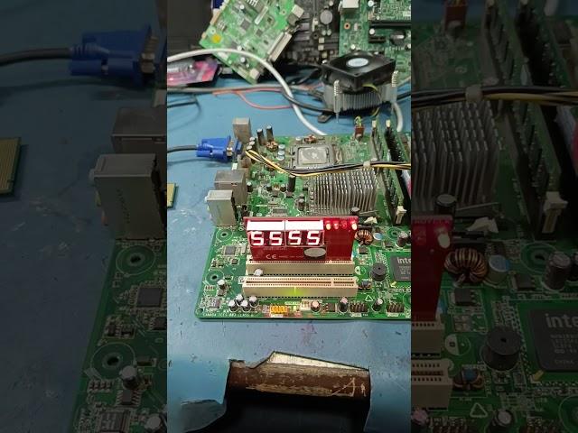 how to Diagnostic no display pc motherboard debugging card data stuck issue 0000,5555 problem repair