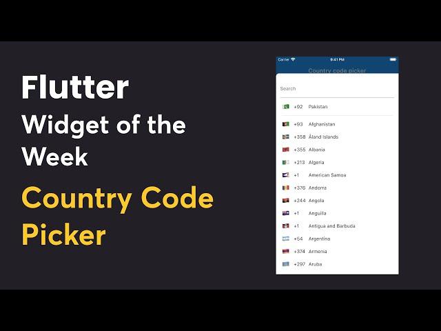 Country Code Picker || Flutter Widget of the week in Hindi/Urdu