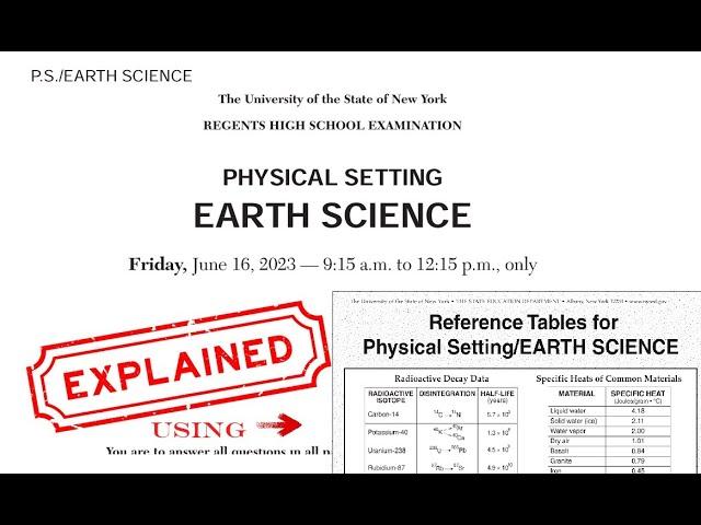 Earth Science Review - June 2023 (Explained w/ ESRT)