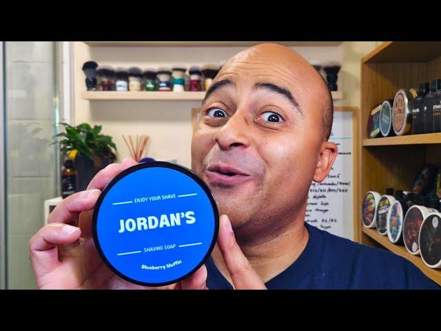 ASMR SHAVE JORDAN'S Blueberry Muffin Shaving Soap First Try