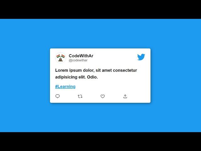 How to create twitter card using html and css / Create Twitter Card Html and CSS