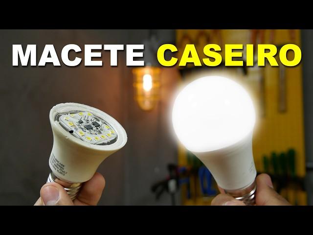 MACETE CASEIRO! Consertando LÂMPADA de LED SEM SOLDA 