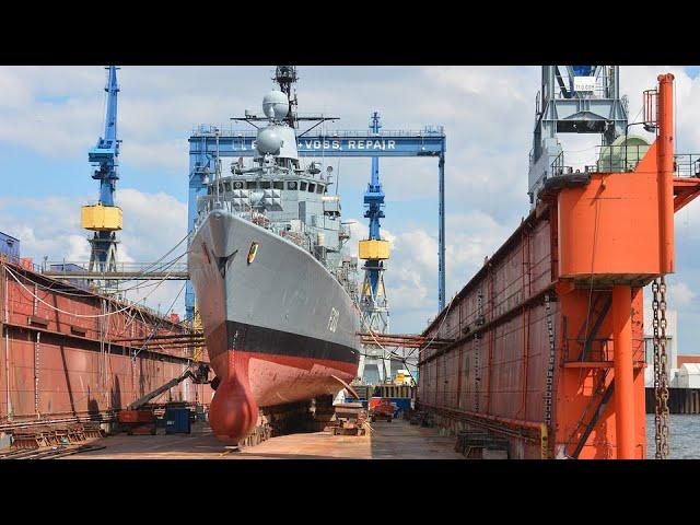 Ship building work in south korea